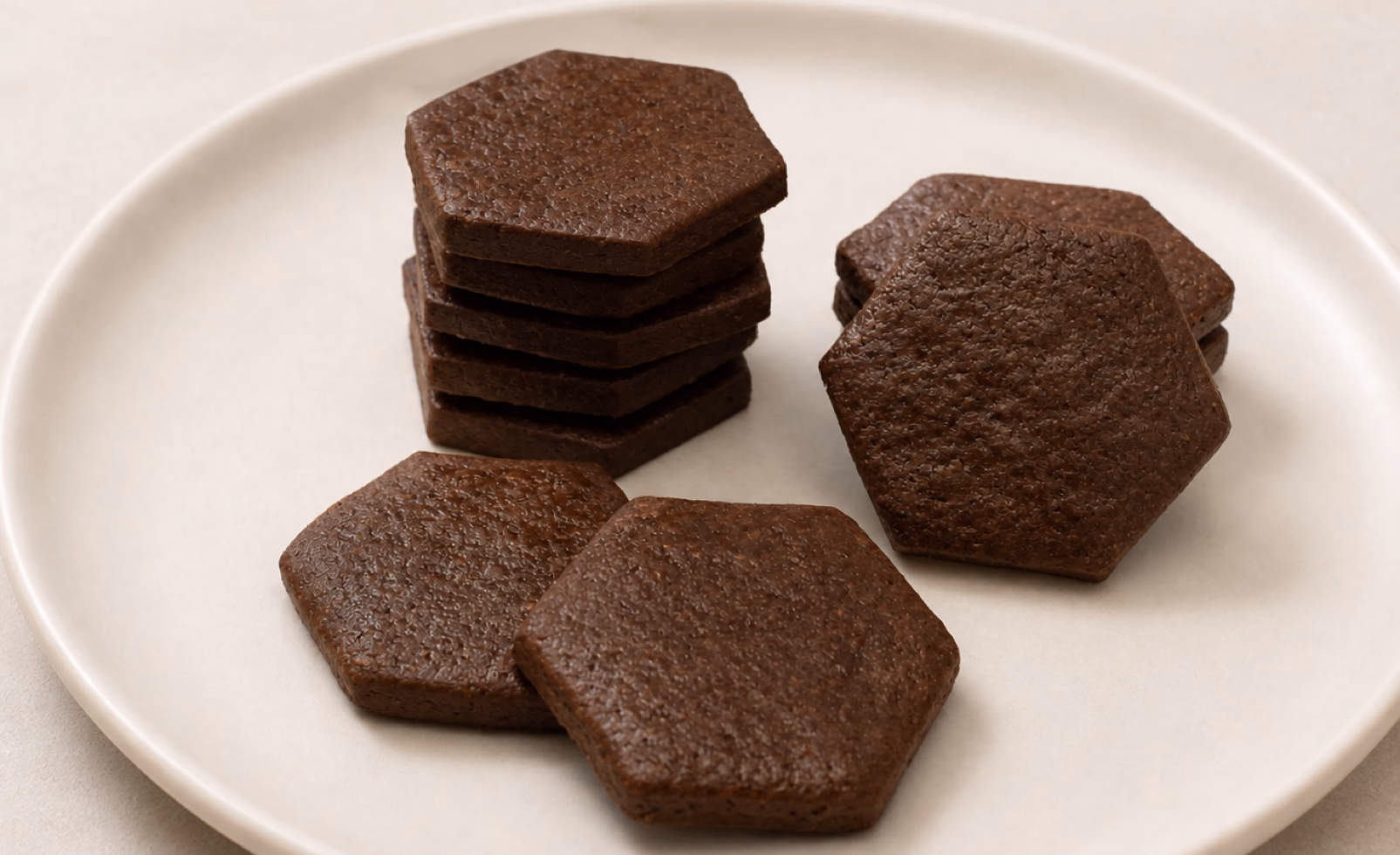 Sablés Écrin Noir sur leur assiette originale