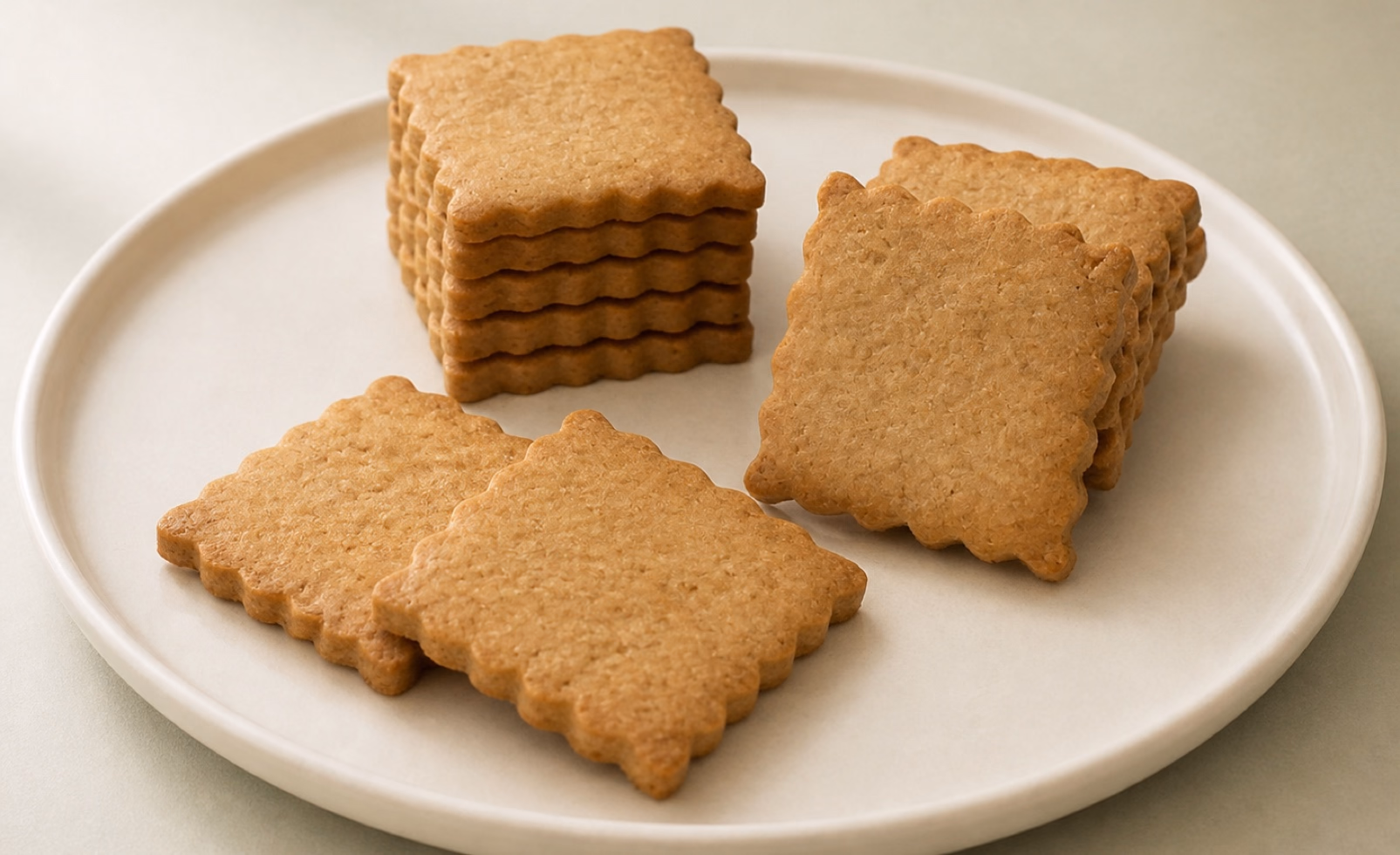 Les sablés Le Grand Doux à la châtaigne et à la vanille de Madagascar, sur leur assiette
