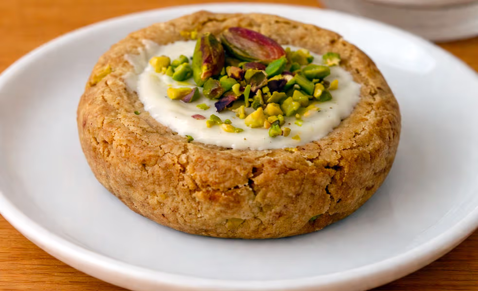 Cookie artisanal Pistachio avec cœur fondant pistache de Sicile et éclats de chocolat blanc Valrhona